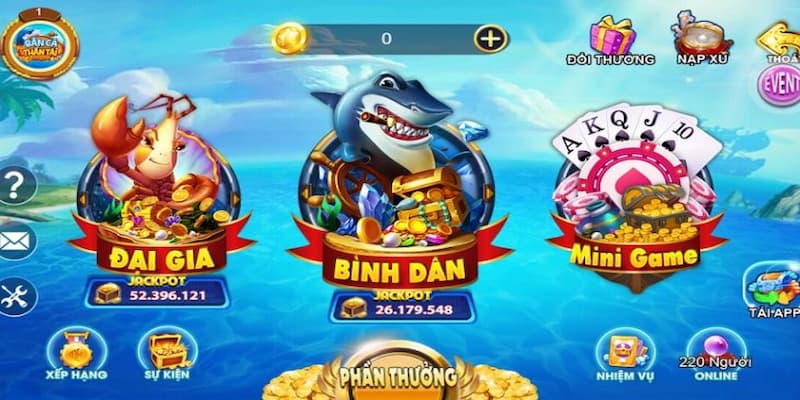 Bắn cá thần tài - Rước tài lộc về nhà tại cổng game Hitclub 3 Những loại phòng trong sảnh bắn cá